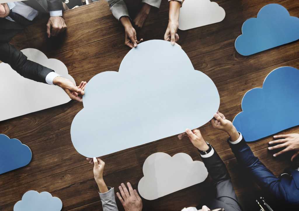 business team meeting discussion working concept cloud table hands
