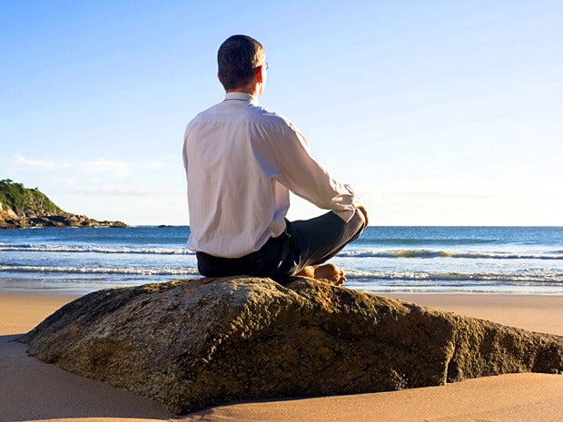 businessman meditating