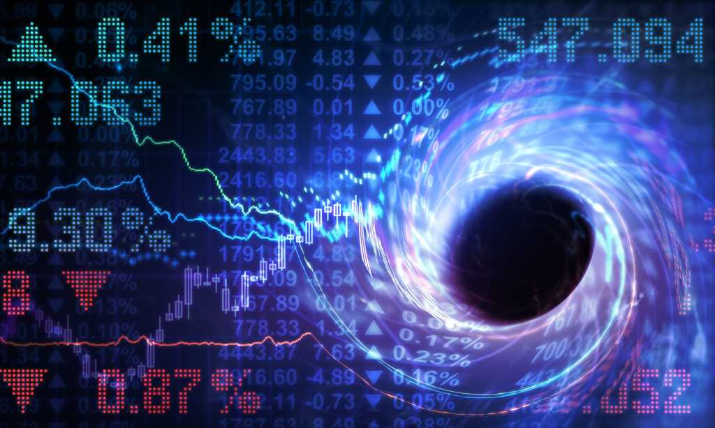 volitale up down market stocks mixed black hole