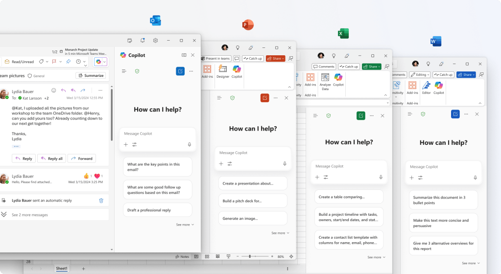 Copilot Chat comes to the Microsoft 365 apps